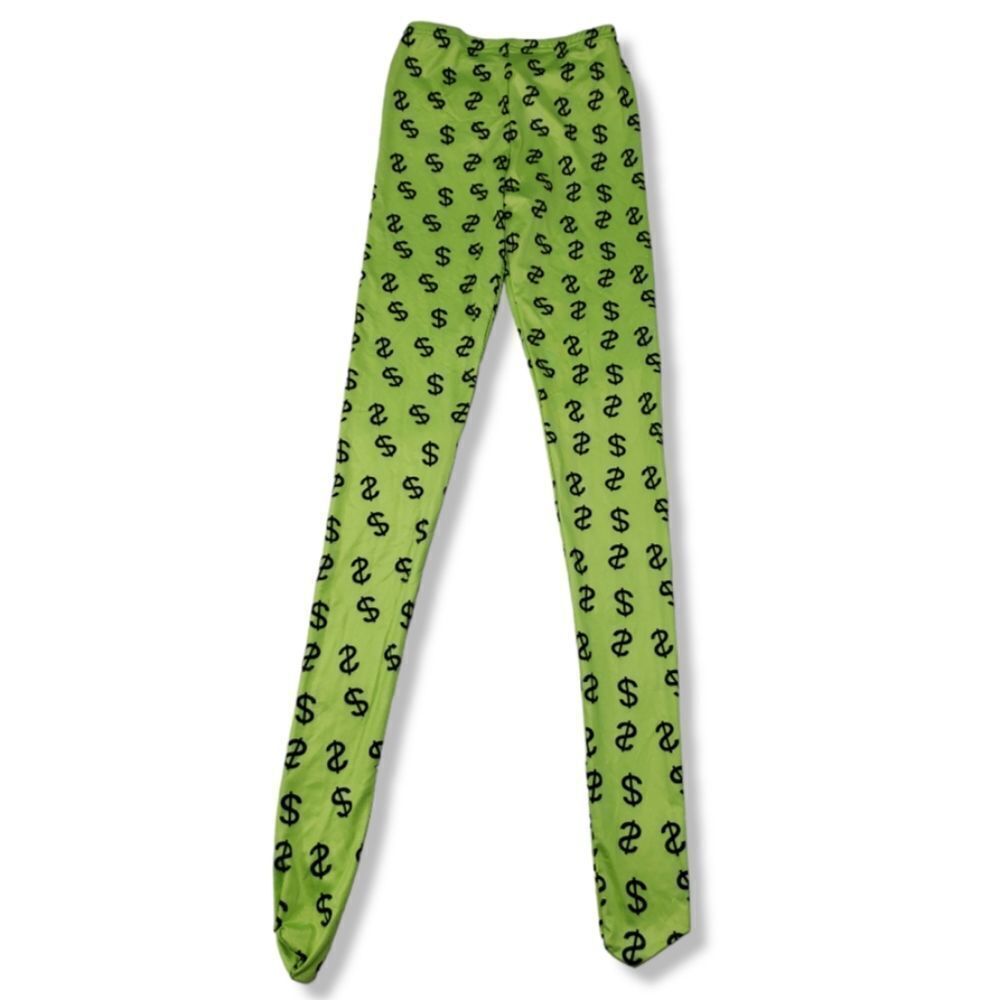 Dollar Sign Pants Size Small By Kanari B Women's Money Sign Leggings Cash Green